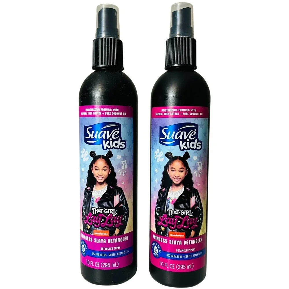 2 NEW Suave Kids Princess Slaya Detangler Spray 10 oz Shea Coconut